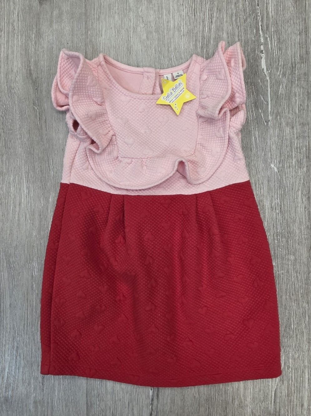 JANIE & JACK Heart-Textured Pink and Red Dress - ADORABLE
